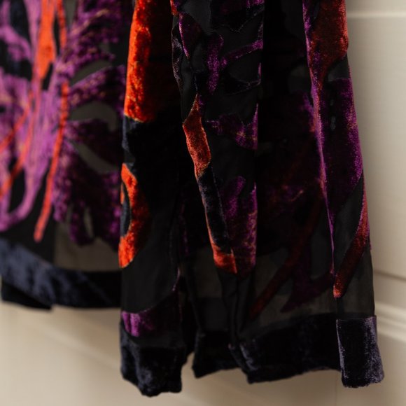 Vintage Long Sleeve Velvet Sheer Kimono Jacket - Picture 6 of 6